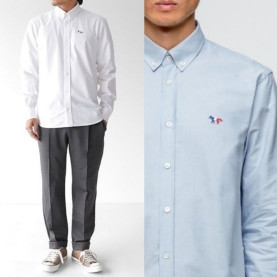 MAISON KITSUNE 메종키츠네 트리컬러 옥스포드셔츠
