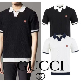 GUCCI 구찌 스틸로고 라이닝 카라 니트