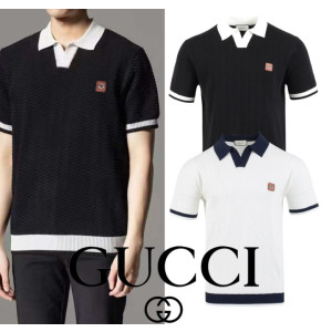 GUCCI 구찌 스틸로고 라이닝 카라 니트