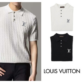 LOUIS VUITTON 루이비통 자수 패턴 카라 니트