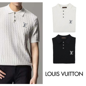 LOUIS VUITTON 루이비통 자수 패턴 카라 니트