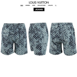 LOUIS VUITTON 루이비통 모노그램 데님 하프 팬츠