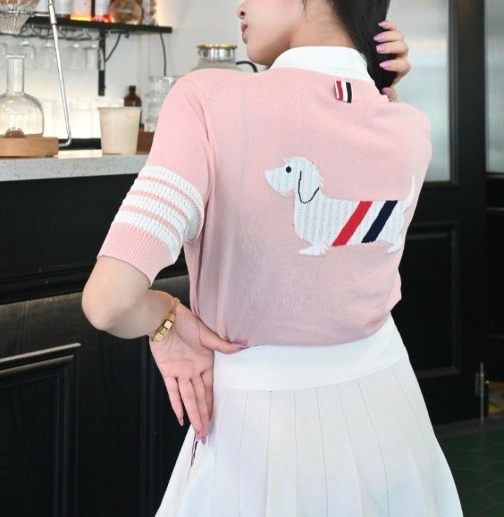 THOM BROWNE 톰브라운 큐빅 헥터 카라 반팔 니트 3COLOR