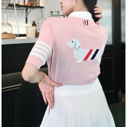 THOM BROWNE 톰브라운 큐빅 헥터 카라 반팔 니트 3COLOR