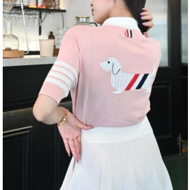 THOM BROWNE 톰브라운 큐빅 헥터 카라 반팔 니트 3COLOR
