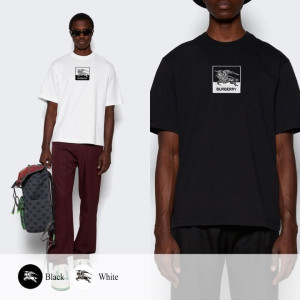 BURBERRY 버버리 스퀘어 기마상 자수 루즈핏 티셔츠