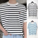 MAISON KITSUNE 메종키츠네 트리컬러 단가라 니트반팔