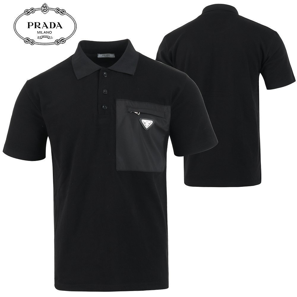 PRADA 프라다 지퍼 로고 카라 반팔티 2COLOR