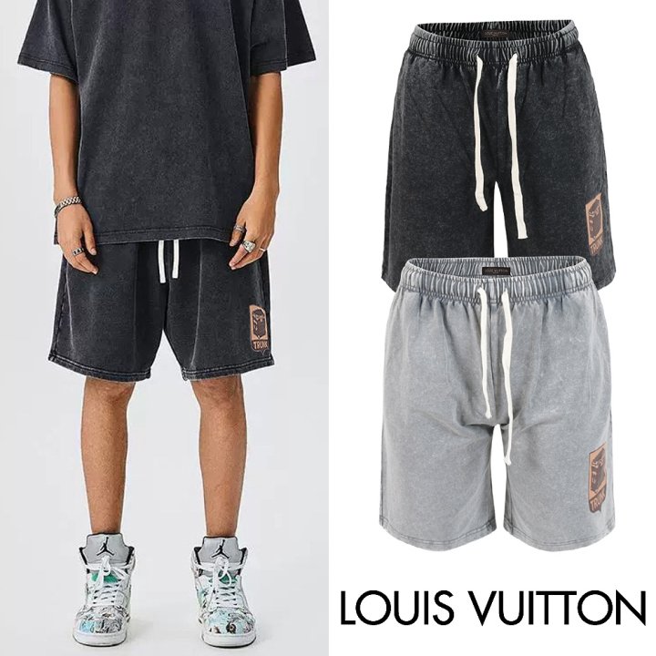 LOUIS VUITTON 루이비통 트렁크 로고 피그먼트 하프팬츠