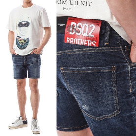 DSQUARED2 디스퀘어드2 시그니쳐 레드패치 1/2 숏팬츠