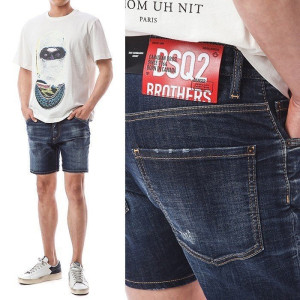 DSQUARED2 디스퀘어드2 시그니쳐 레드패치 1/2 숏팬츠