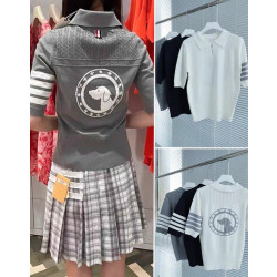 THOM BROWNE 톰브라운 닥스훈트 세리 카라 니트