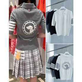 THOM BROWNE 톰브라운 닥스훈트 세리 카라 니트