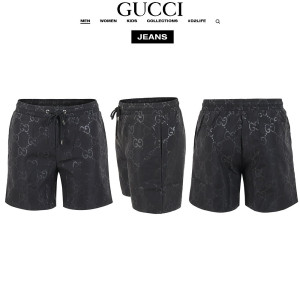 GUCCI 구찌 블랙 자가드 스윔 팬츠