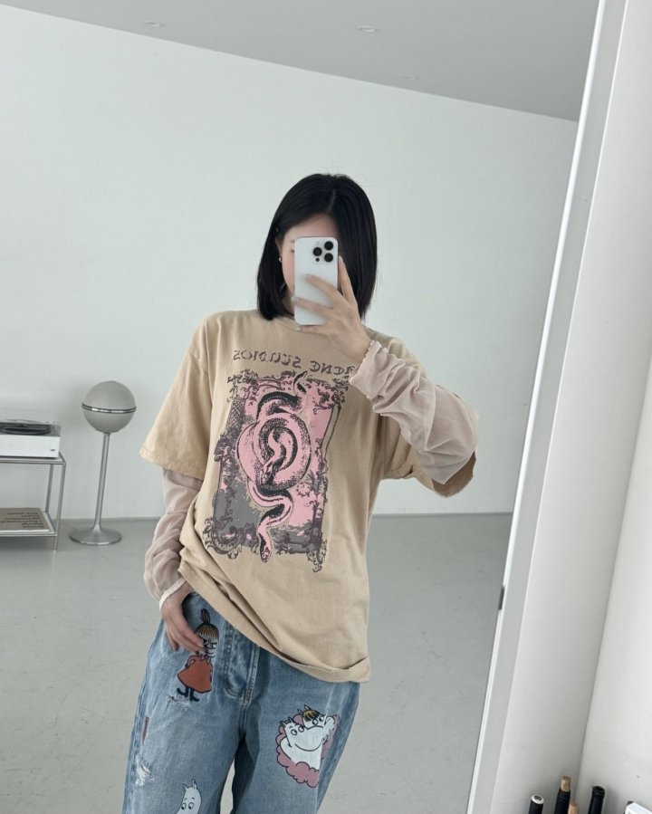 ACNE STUDIOS 아크네스튜디오 그래픽 레이어드 티셔츠