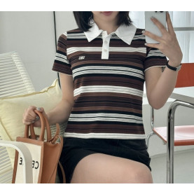 CELINE 셀린느 스트라이프 카라 티셔츠