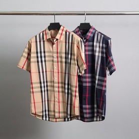 BURBERRY 버버리 라인체크 반팔 셔츠