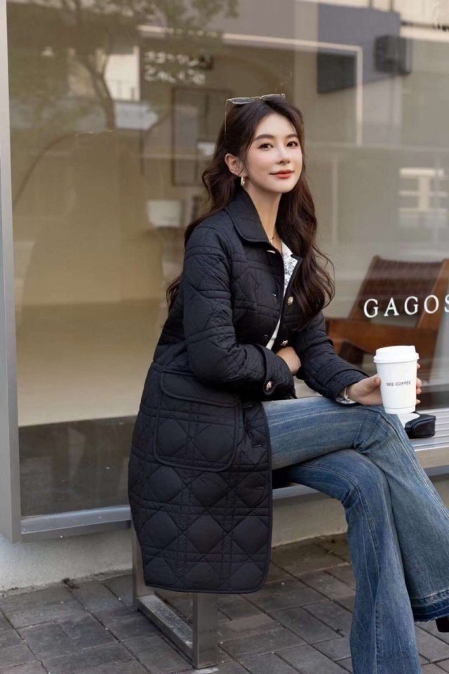 DIOR 디올 누빔 롱자켓