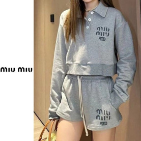 MIUMIU 미우미우 카라맨투맨 반바지 세트 2COLOR