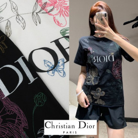 DIOR 디올 나비 플라워 반팔 니트