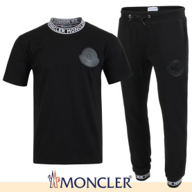 MONCLER 몽클레어 빅 레더 로고 반팔 & 긴바지 셋트