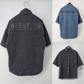 BALENCIAGA 발렌시아가 반팔 데님 셔츠