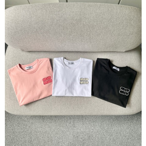 MIUMIU 미우미우 뽀글이자수 티셔츠