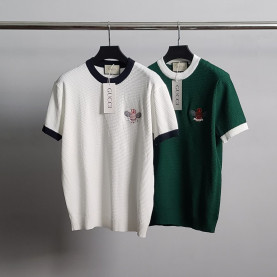 GUCCI 구찌 테니스 로고자수 반팔 니트