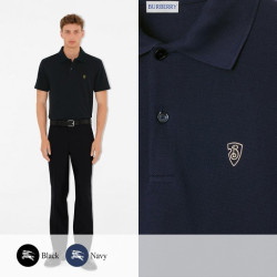 BURBERRY 버버리 B shield 자수 PK 카라 반팔티