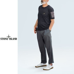 STONE ISLAND 스톤아일랜드 라미 오픈카라 반팔셔츠 히든 버튼 드라이핏 반팔 2COLOR