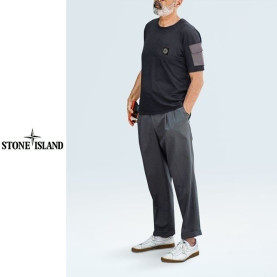 STONE ISLAND 스톤아일랜드 라미 오픈카라 반팔셔츠 히든 버튼 드라이핏 반팔 2COLOR