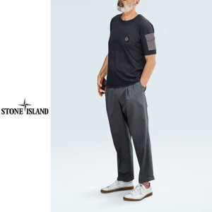 STONE ISLAND 스톤아일랜드 라미 오픈카라 반팔셔츠 히든 버튼 드라이핏 반팔 2COLOR
