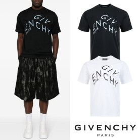 GIVENCHY 지방시 시그니처 레터링 프린트 실켓 티셔츠