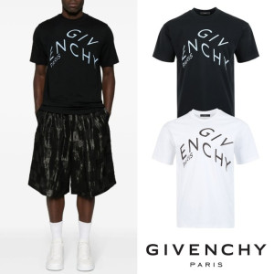 GIVENCHY 지방시 시그니처 레터링 프린트 실켓 티셔츠