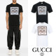 GUCCI 구찌 밀레니얼 멀티캣 프린트 실켓 티셔츠