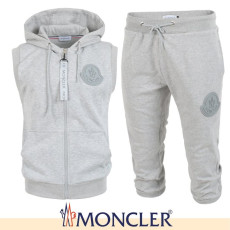 MONCLER 몽클레어 빅로고 민소매 후드집업 & 7부 세트