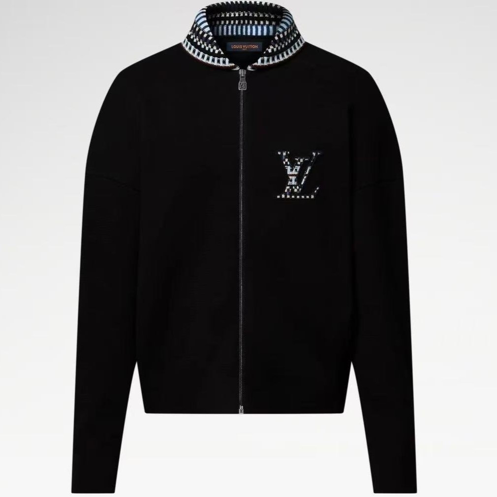 LOUIS VUITTON 루이비통 자수로고 숄 니트 집업