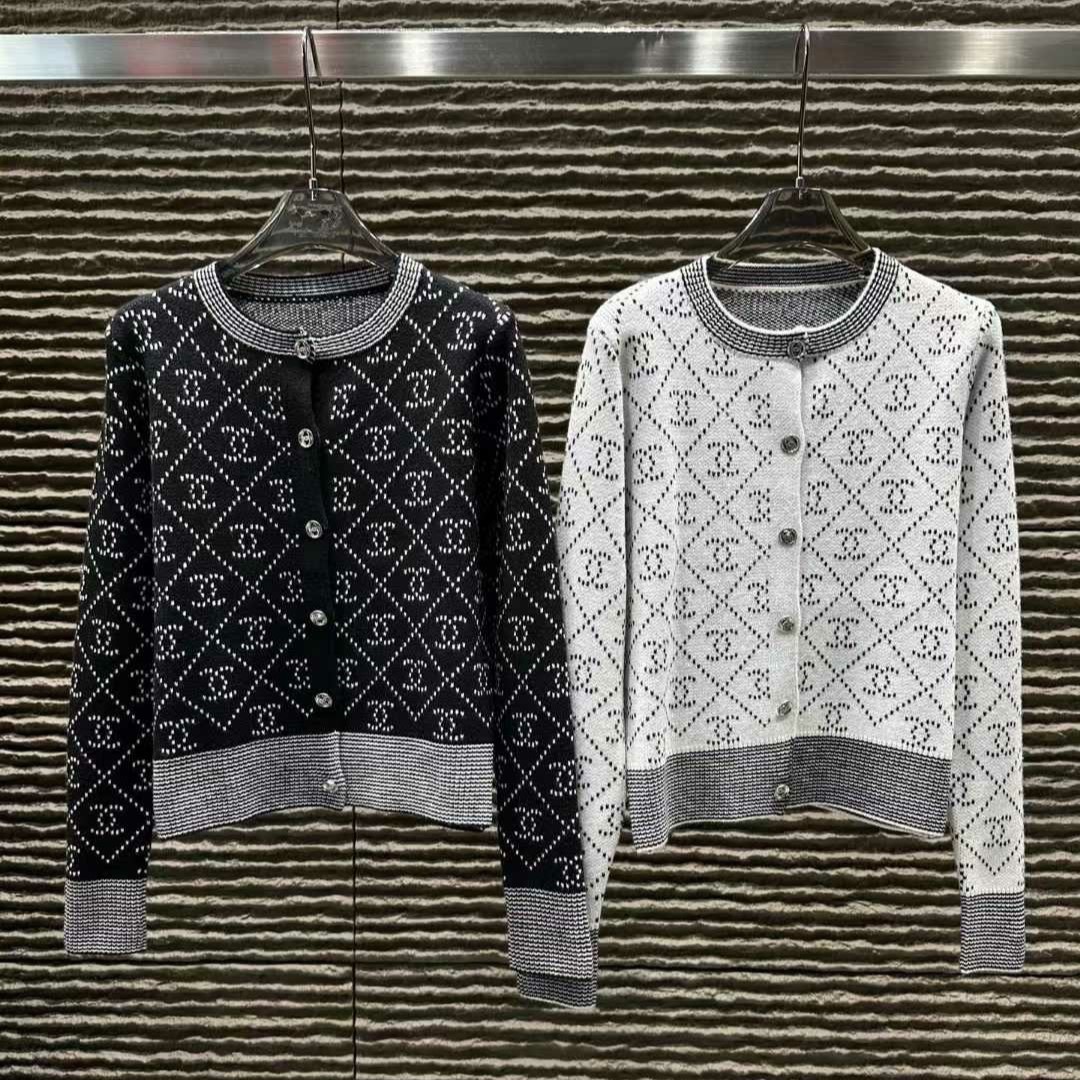 CHANEL 샤넬 CC 자카드 니트 가디건
