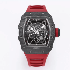 RICHARD MILLE 리차드밀 라파엘 나달 블랙 카본 스켈레톤 다이얼 레드 러버 스트랩 RM35-01