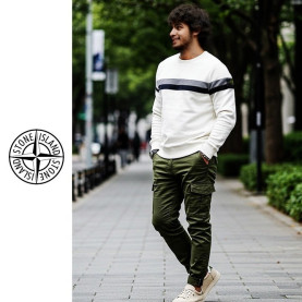 STONE ISLAND 스톤아일랜드 엠보라인 패치 니트 3COLOR
