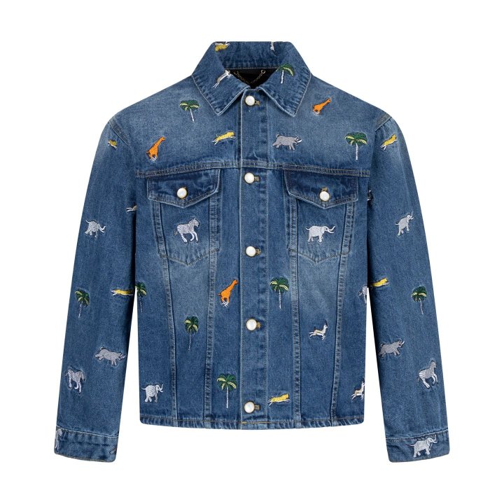 LOUIS VUITTON 루이비통 사파리 테마 자수 데님 자켓 　