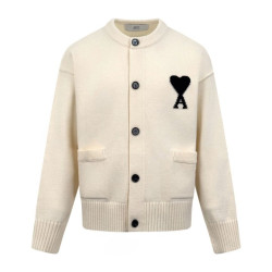 AMI 아미 하트 메리노 울 라운드 가디건 2COLOR