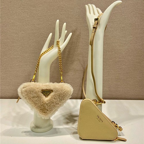 PRADA 프라다 더블 지퍼 트라이앵글 미니백 1NR015 4COLOR