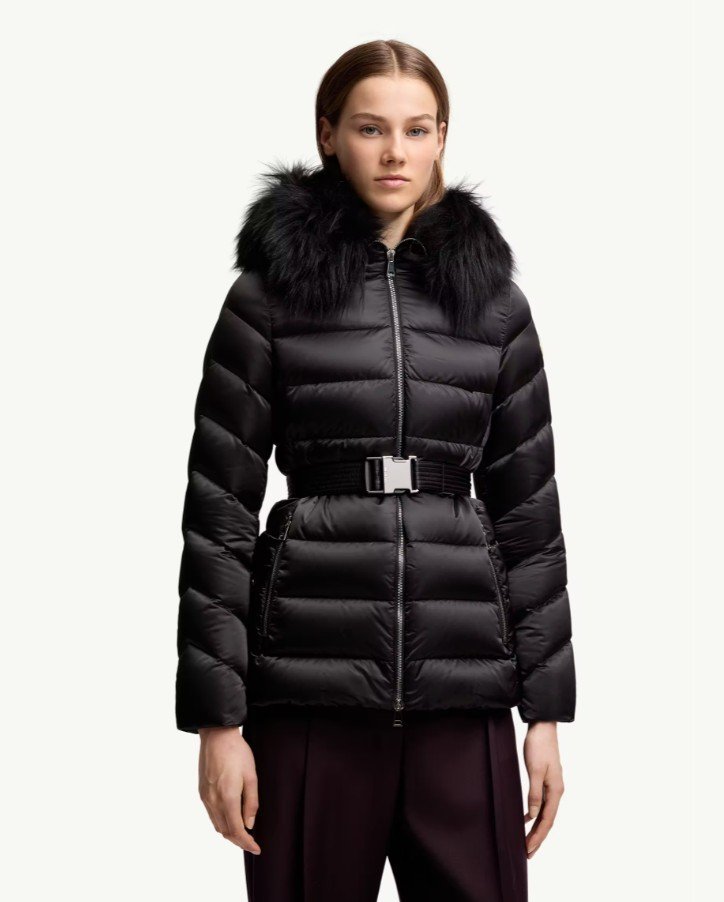 MONCLER 몽클레어 여성 Cupidone 후드 시어링 트리밍 다운재킷