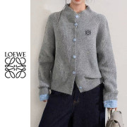 ●3월 판매 5위● LOEWE 로에베 체크 배색 니트 가디건 4COLOR