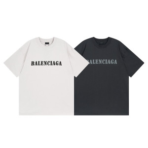 BALENCIAGA 발렌시아가 23107 스텐실 로고 구제 워싱 반팔