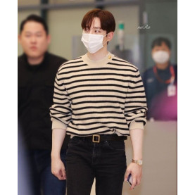 LOROPIANA 로로피아나 스트라이프 견장 니트 2COLOR