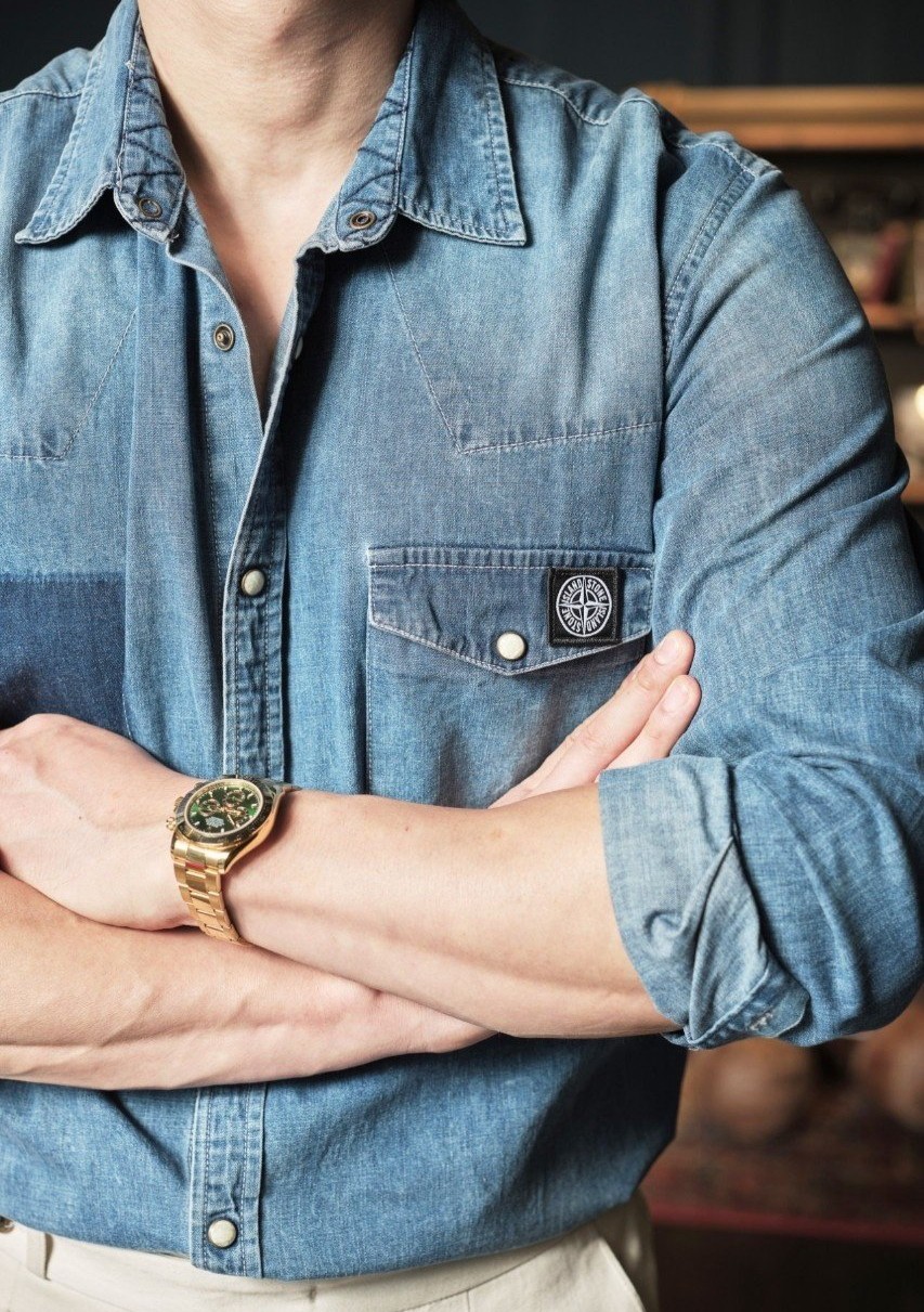 STONE ISLAND 스톤아일랜드 청 셔츠