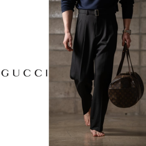 GUCCI 구찌 투턱 벨트 와이드 슬랙스 2COLOR