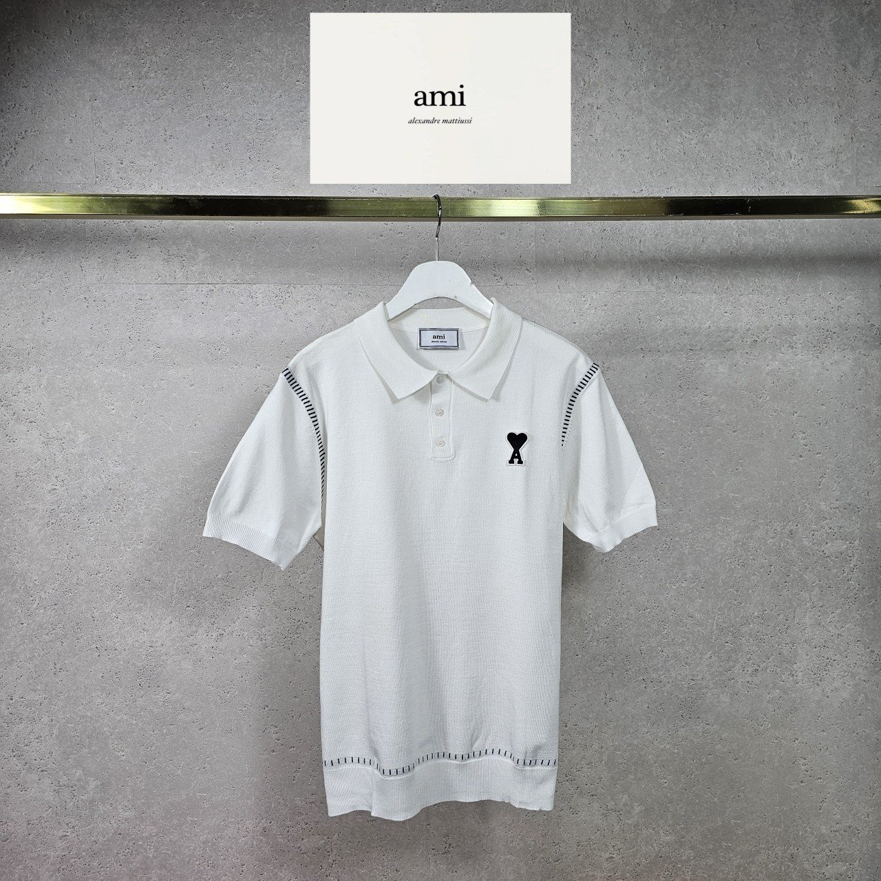 AMI 아미 스티치 니트 카라 3COLOR